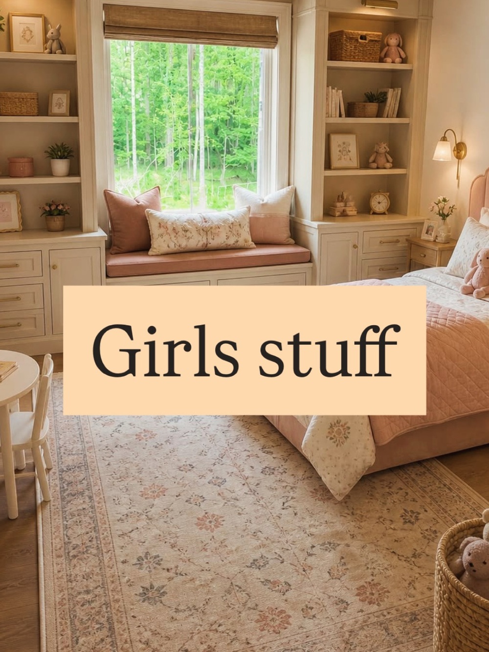 Girls Bedding Set - Blush Pink Quilted Cover & Decorative Pillows